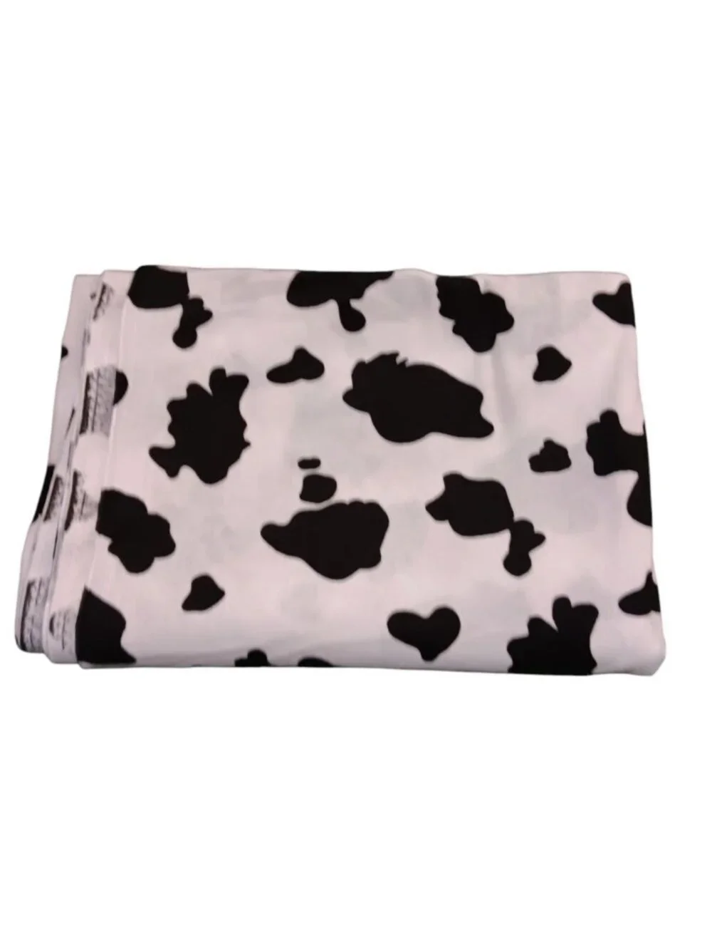Fleece Sewing Fabric Black White Cow Spots for Costume  2-3/8 yd x 60